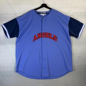 VTG 90s Los Angeles Angels Starter Baseball Jersey Mens 3XL Blue Spell Out MLB
